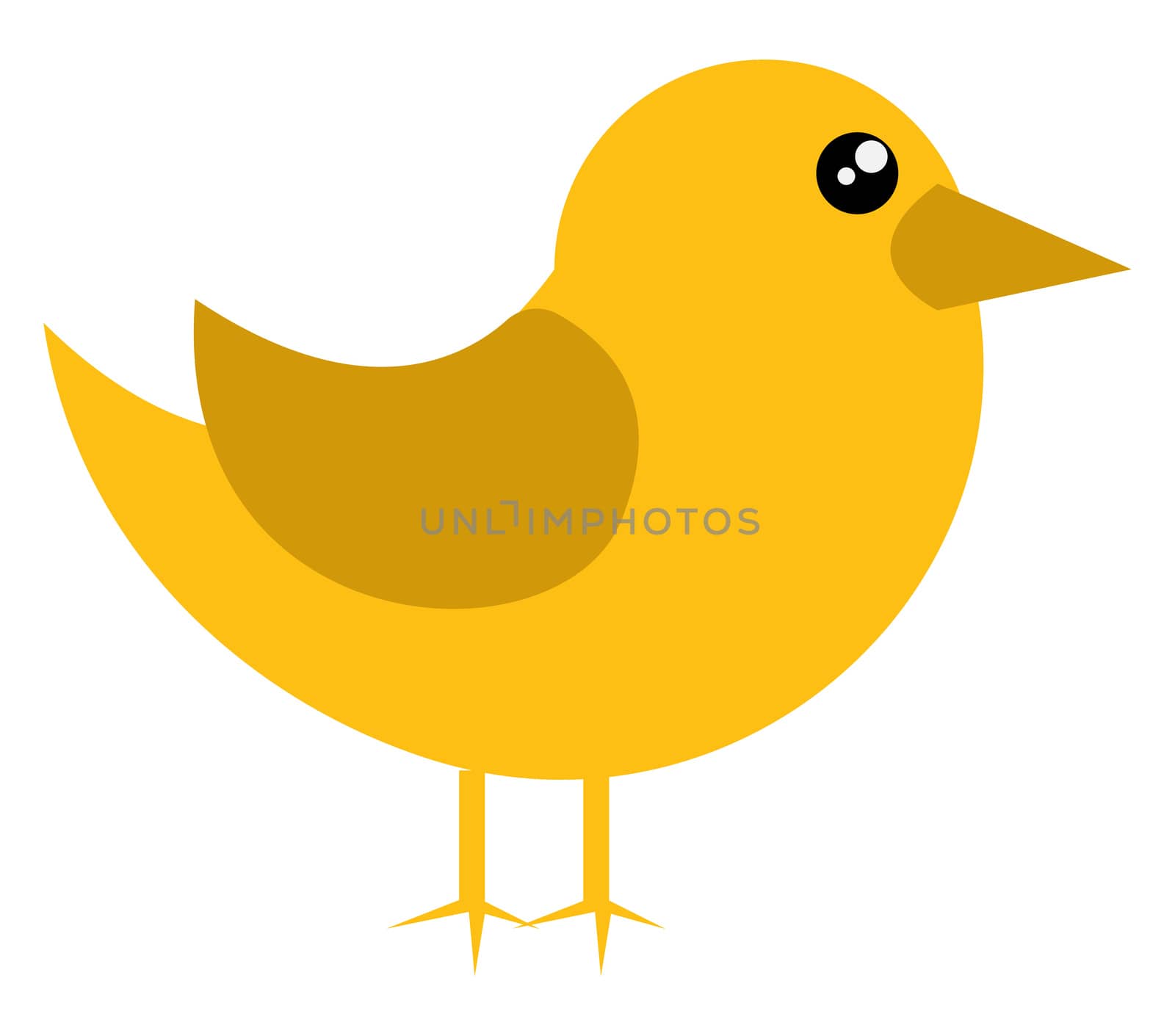 Small yellow bird, illustration, vector on white background by Morphart