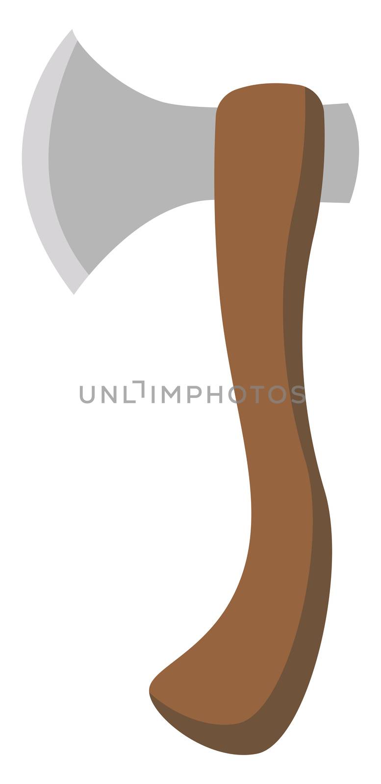 Brown ax, illustration, vector on white background by Morphart
