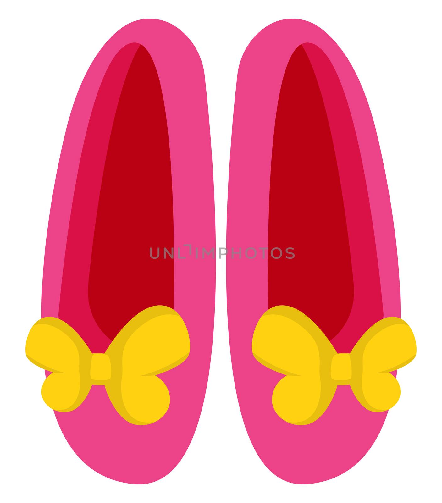 Pink gilry shoes, illustration, vector on white background by Morphart