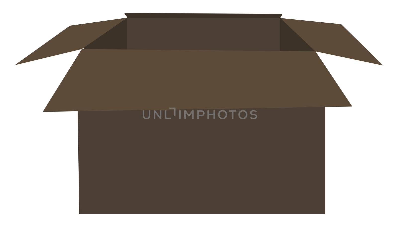 Open carton box, illustration, vector on white background by Morphart