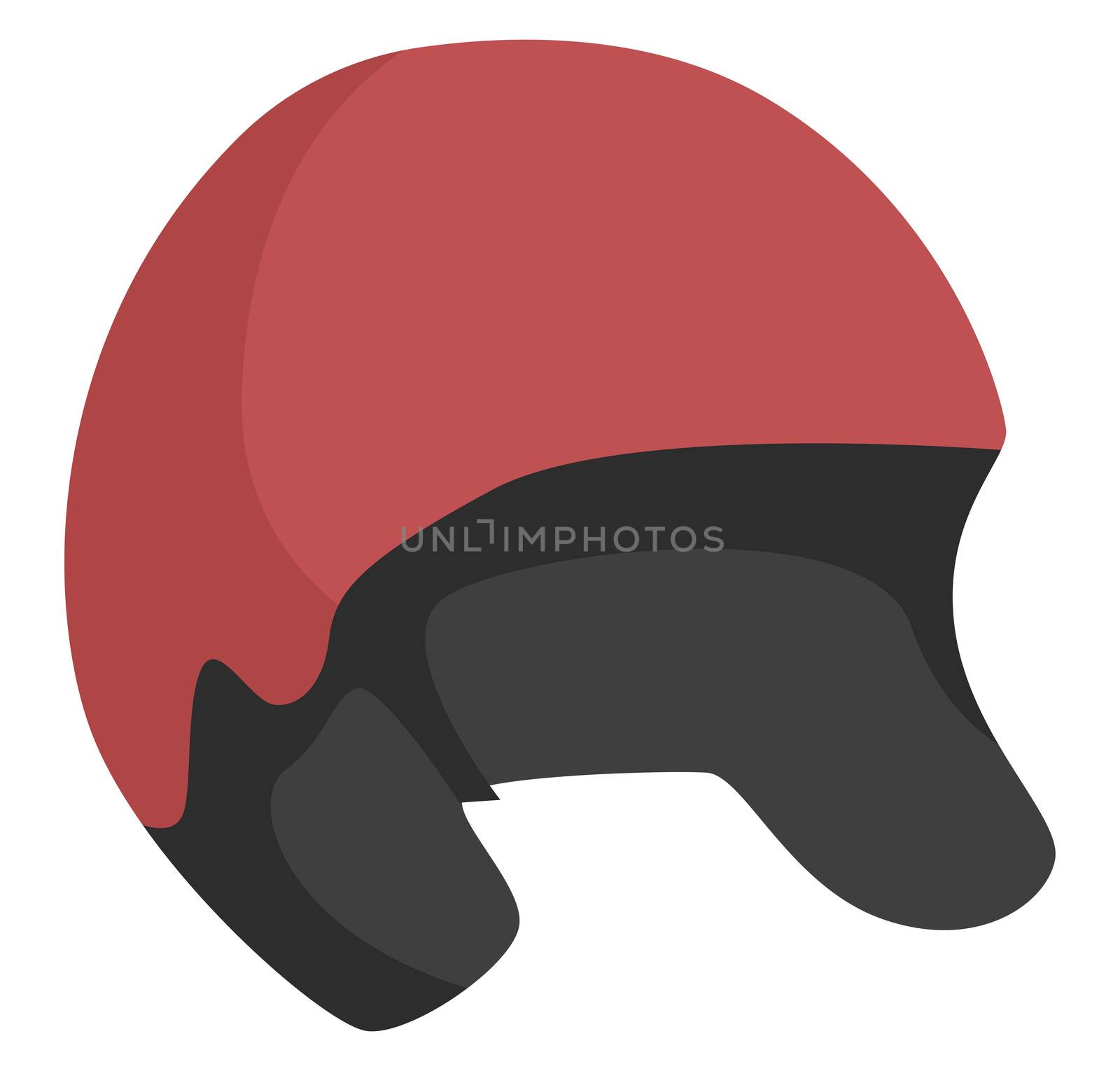 Red bicycle helmet, illustration, vector on white background by Morphart