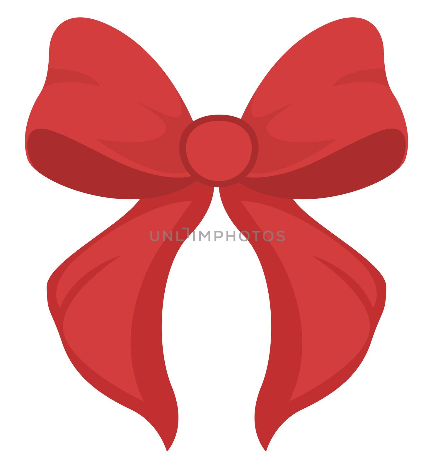 Red bow, illustration, vector on white background