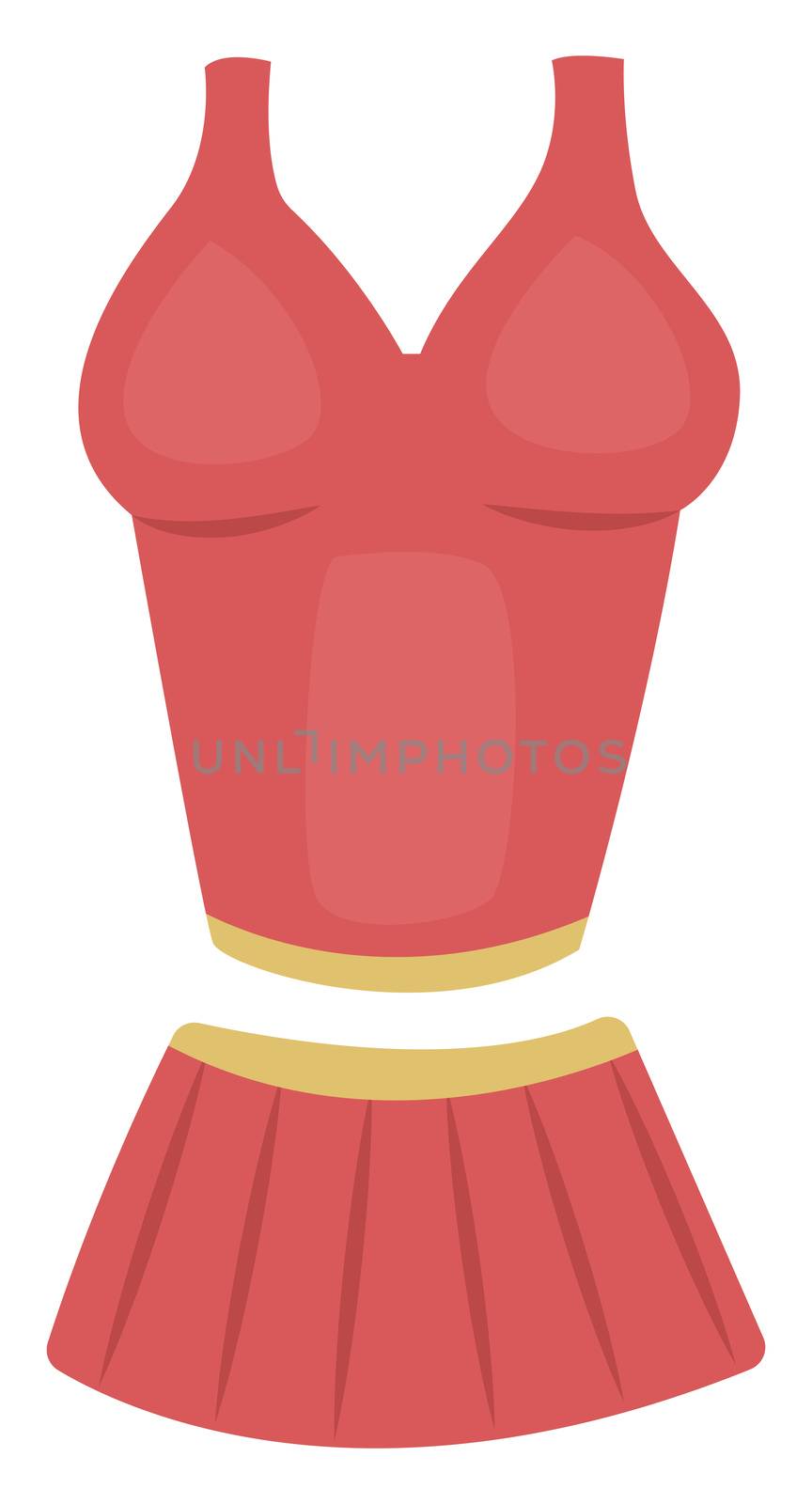 Pink woman clothes, illustration, vector on white background by Morphart