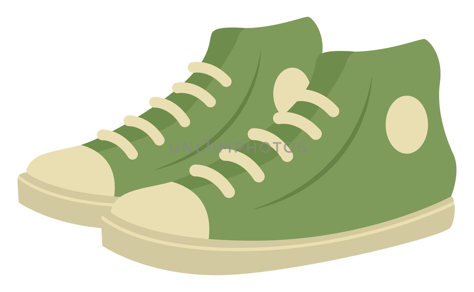 Green man sneakers, illustration, vector on white background