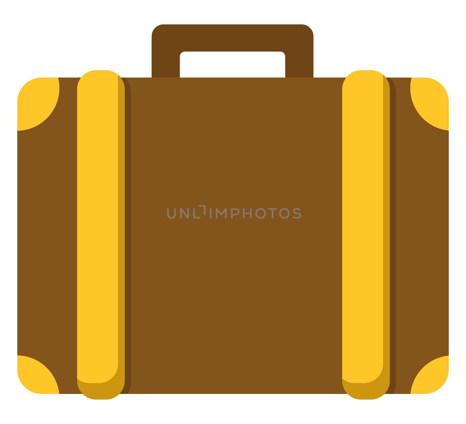 Brown briefcase, illustration, vector on white background