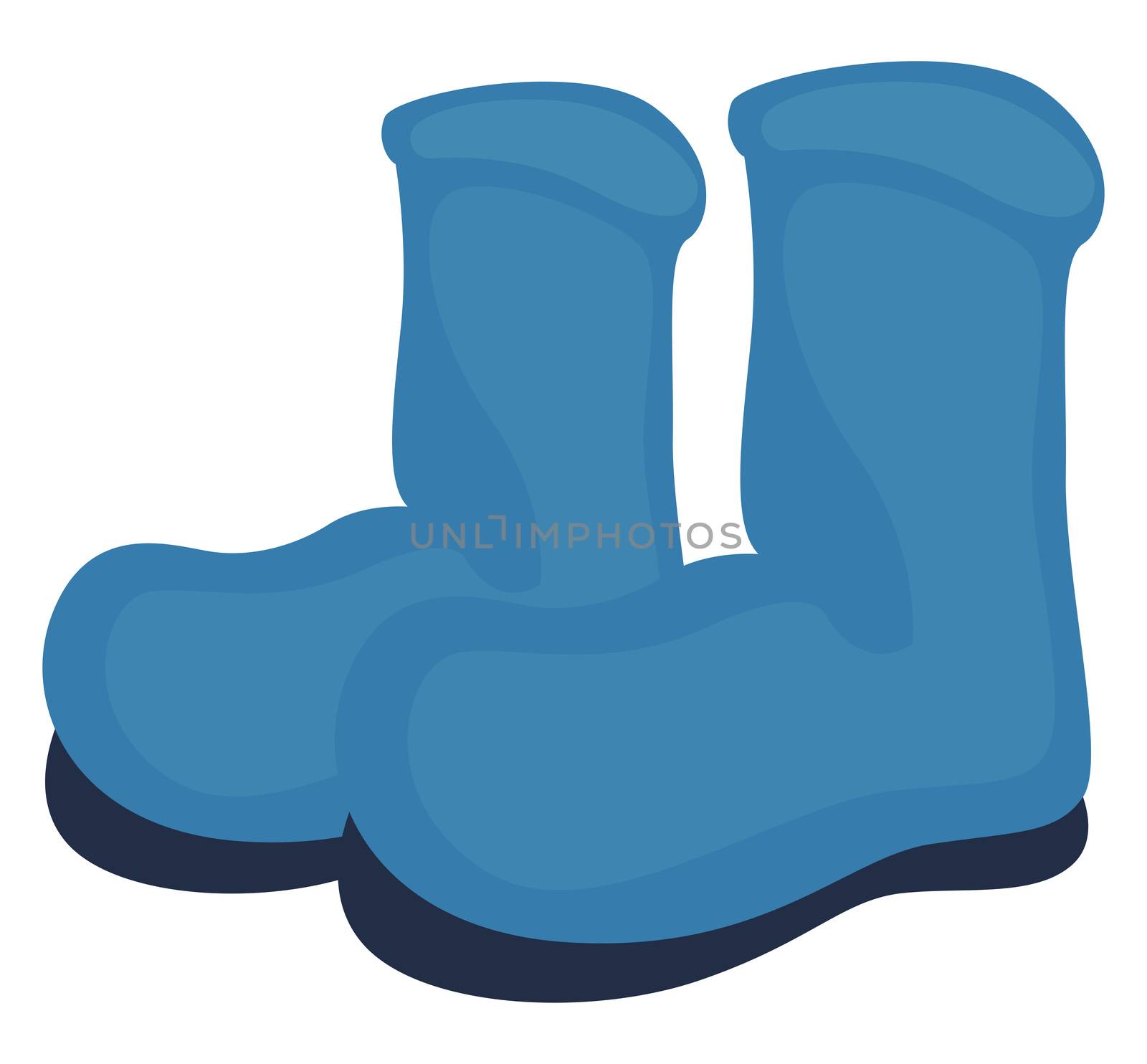 Blue winter boots, illustration, vector on white background