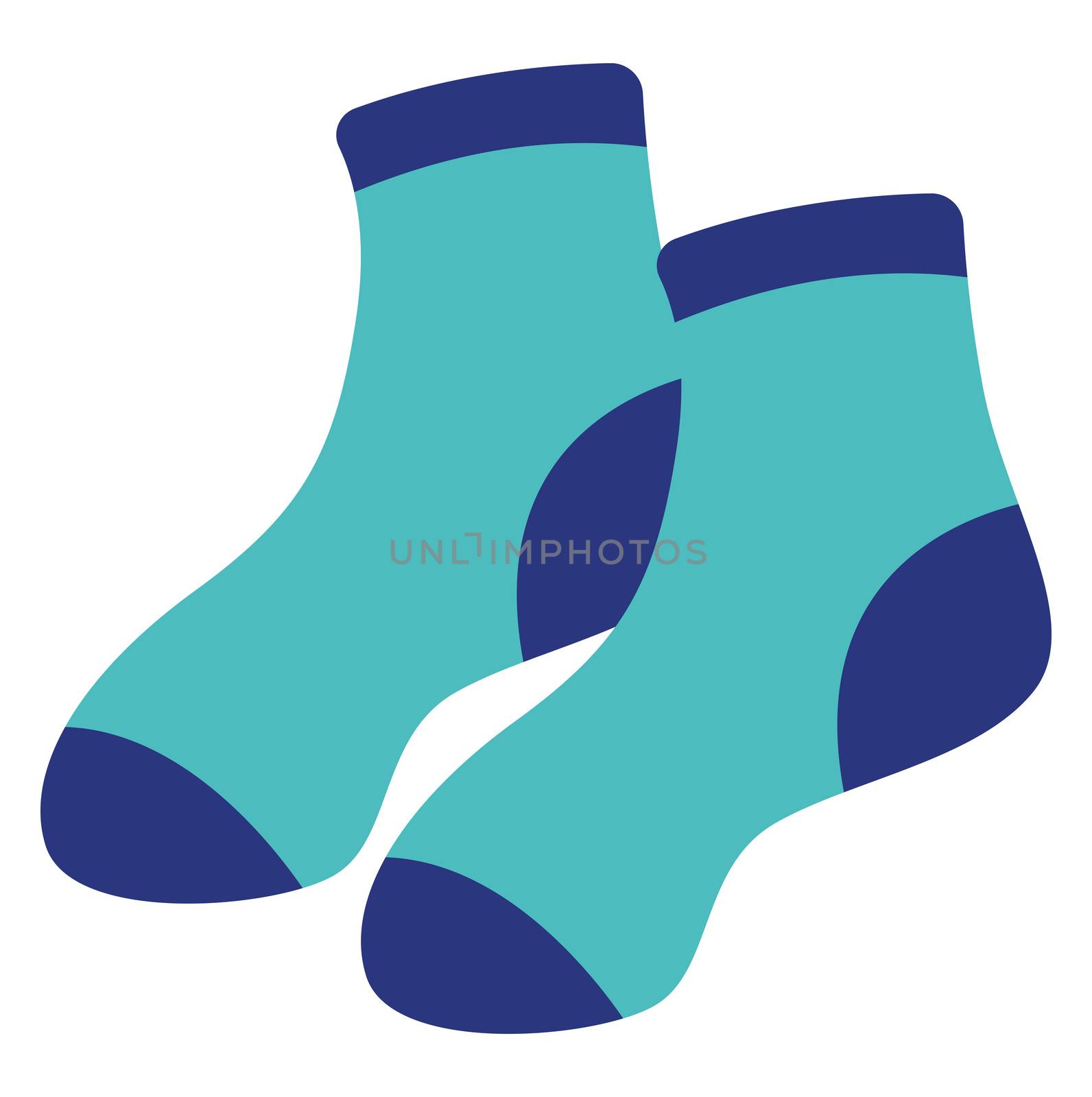 Blue socks, illustration, vector on white background