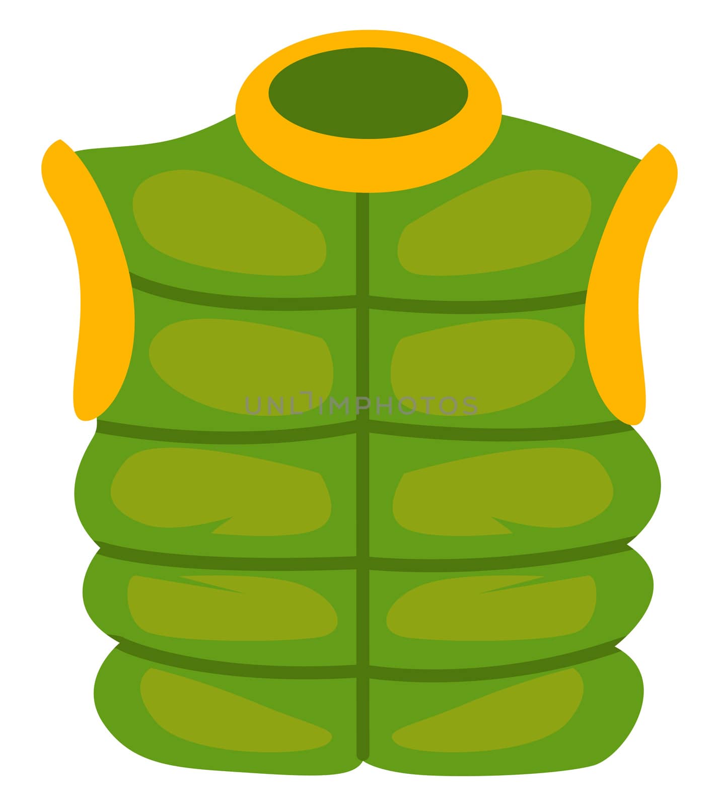 Green man vest, illustration, vector on white background by Morphart