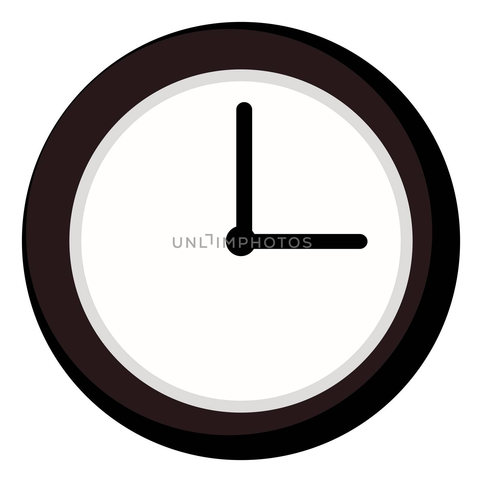 Brown clock, illustration, vector on white background by Morphart