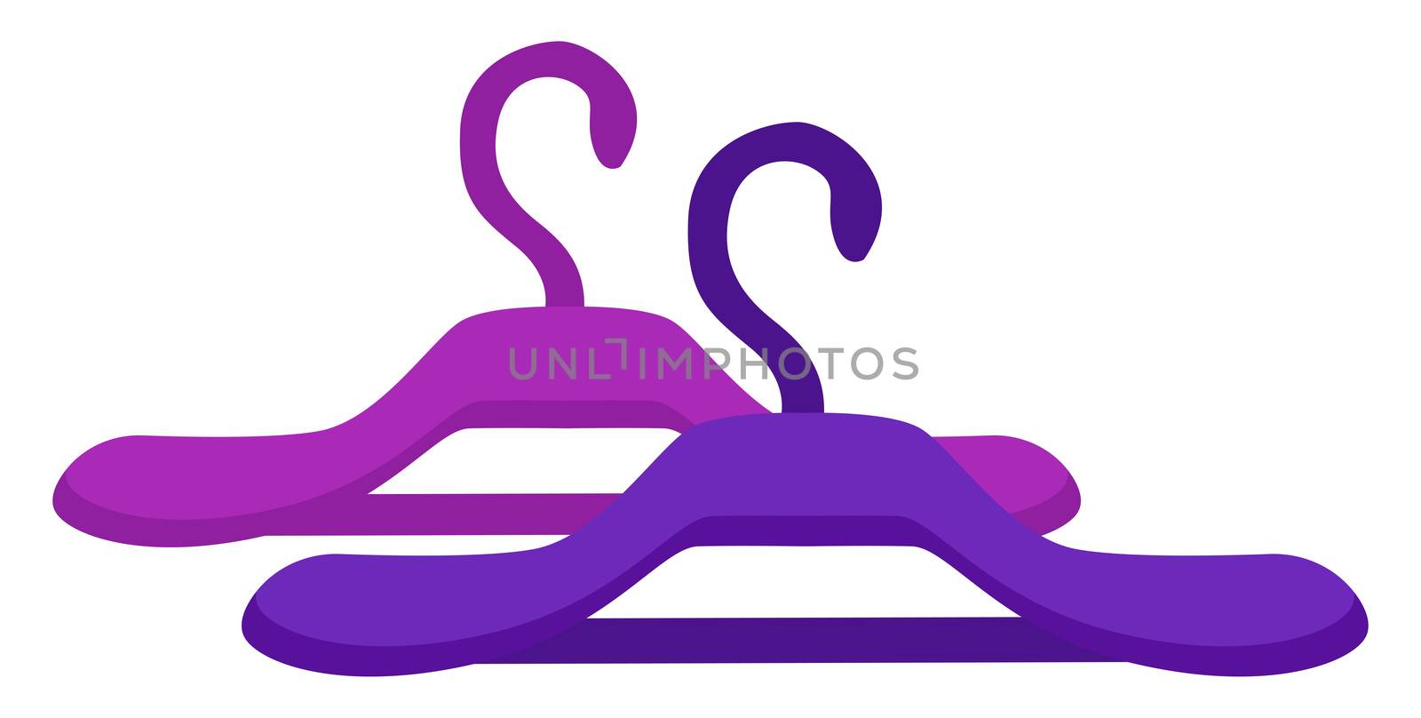 Purple clothes hanger, illustration, vector on white background by Morphart