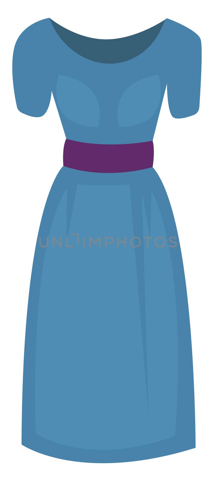 Woman blue dress, illustration, vector on white background by Morphart