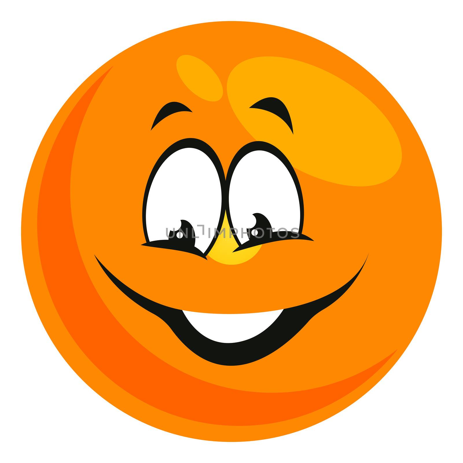 Happy emoji, illustration, vector on white background by Morphart