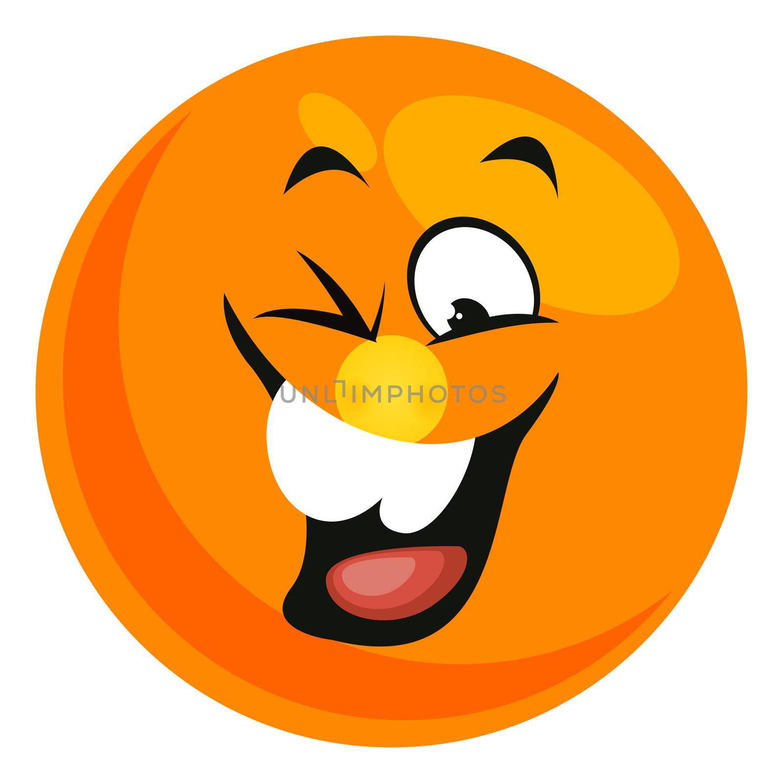 Laughing smiley, illustration, vector on white background by Morphart