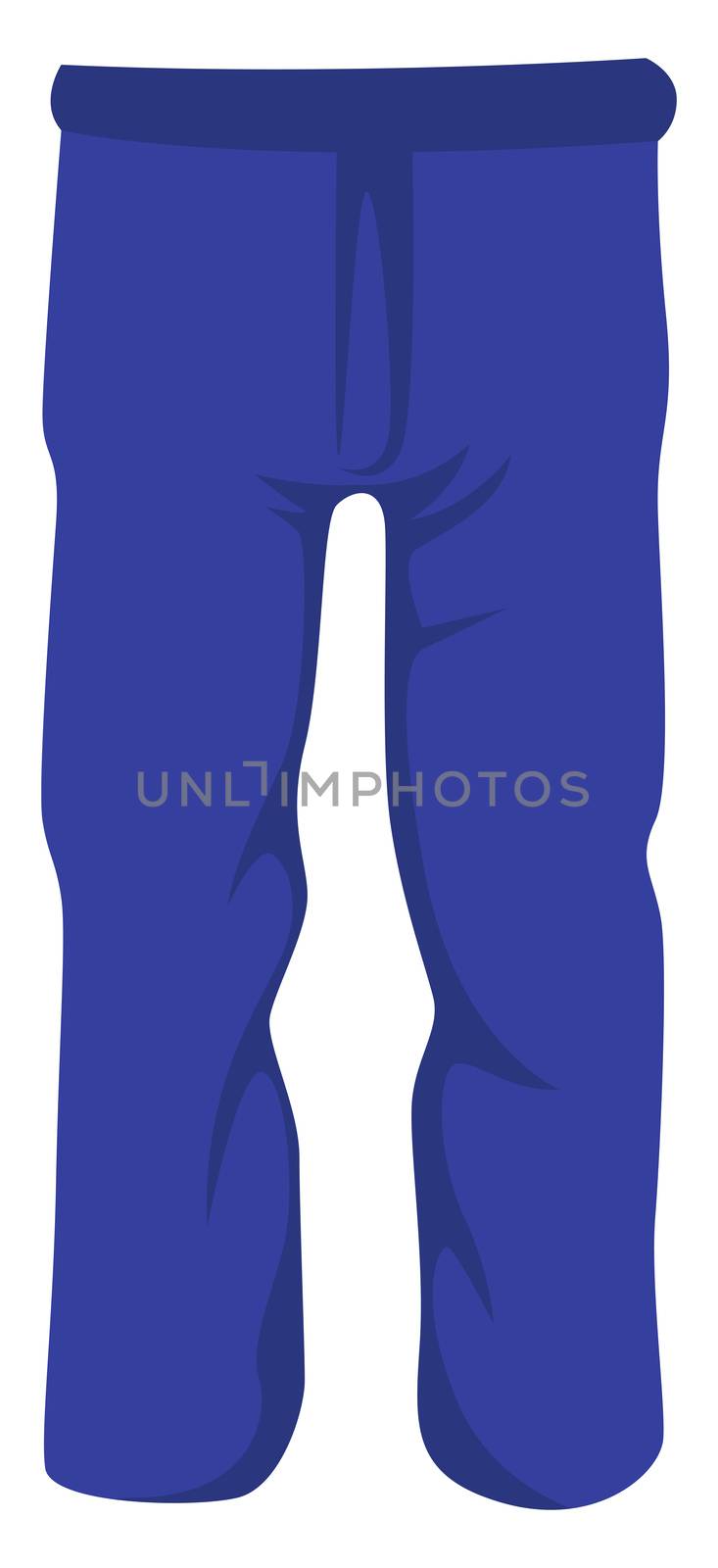 Man blue jeans, illustration, vector on white background by Morphart