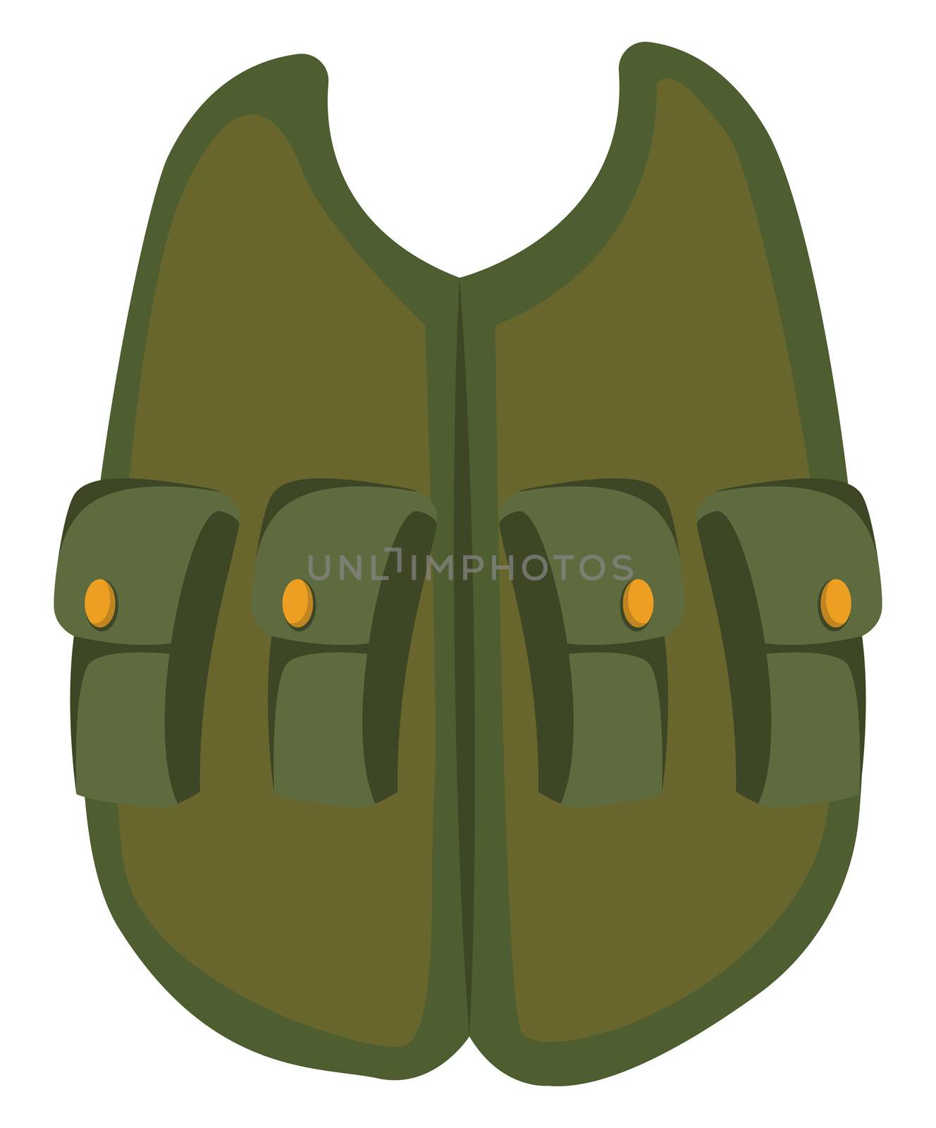 Military vest, illustration, vector on white background by Morphart