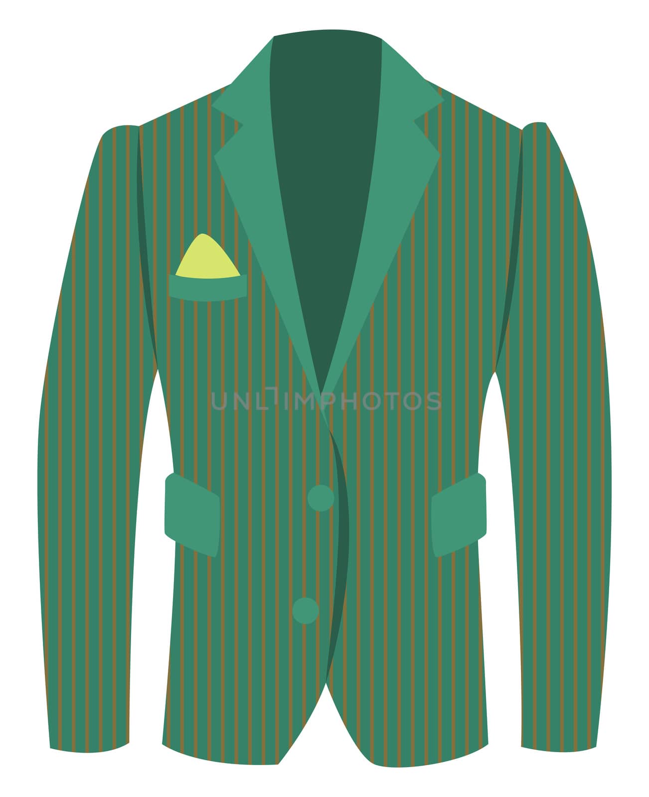 Green man jacket, illustration, vector on white background