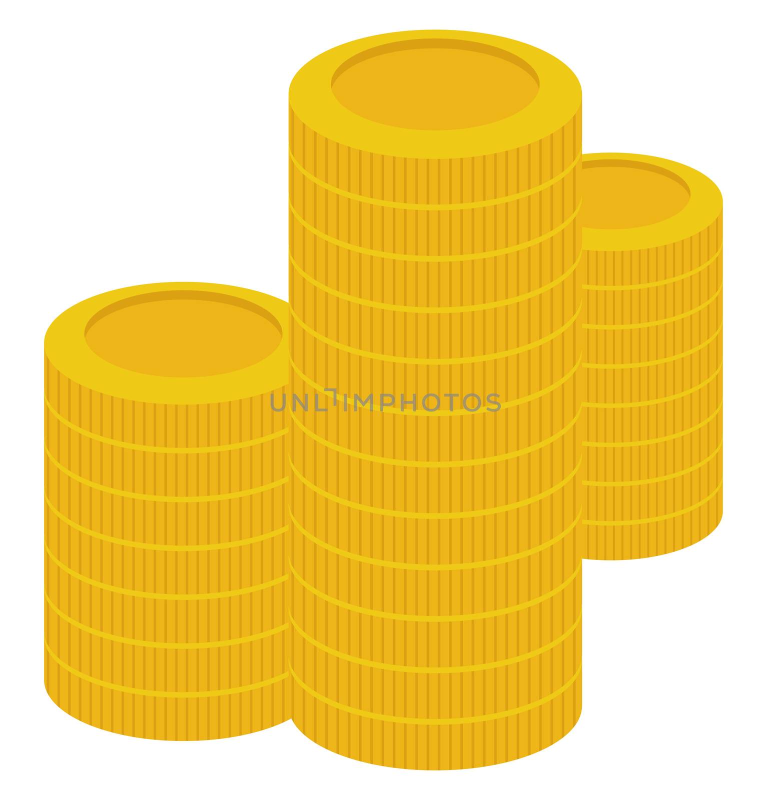 Money coins, illustration, vector on white background