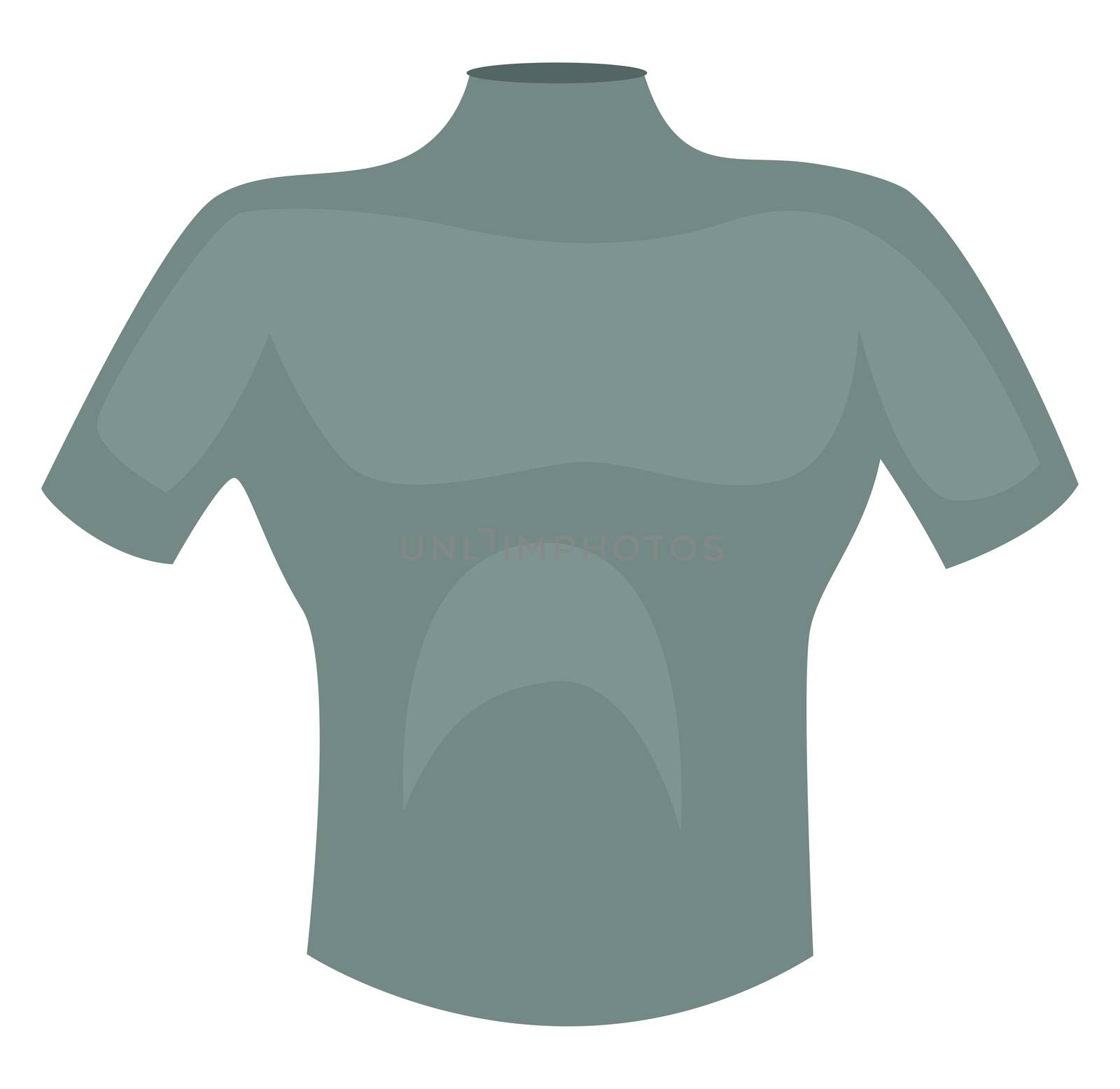 Tight man shirt, illustration, vector on white background by Morphart