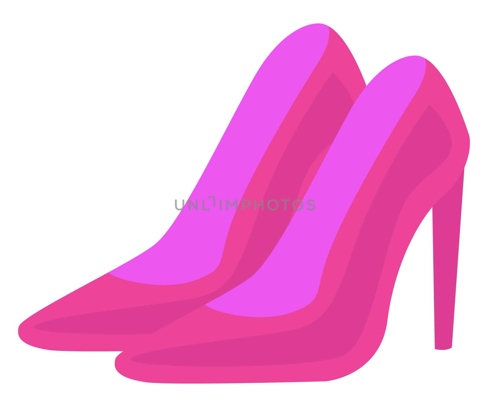 Pink woman heels, illustration, vector on white background