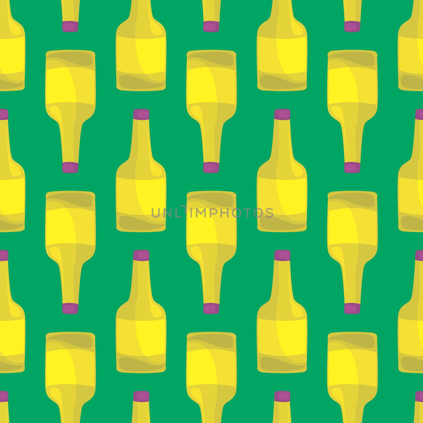Yellow bottle pattern , illustration, vector on white background by Morphart