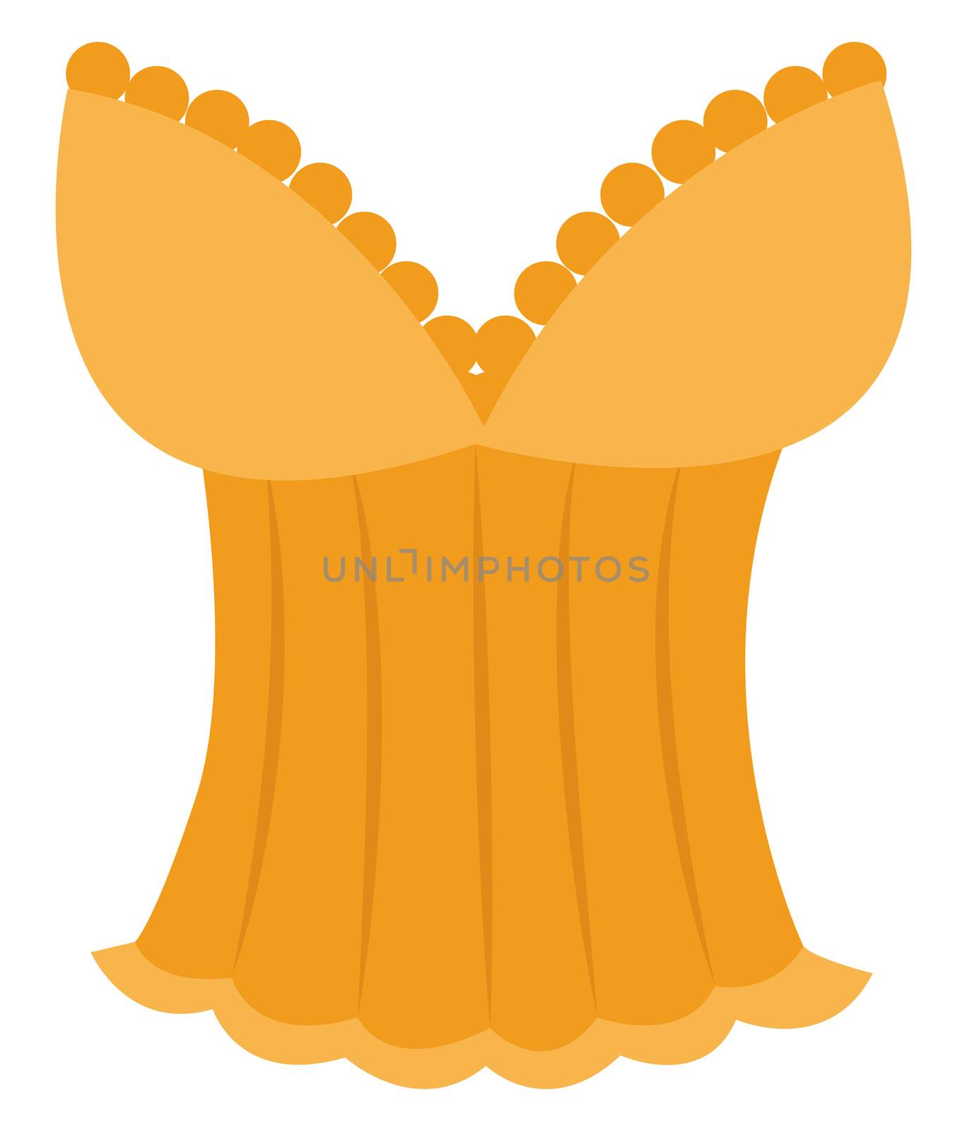 Yellow woman corset, illustration, vector on white background