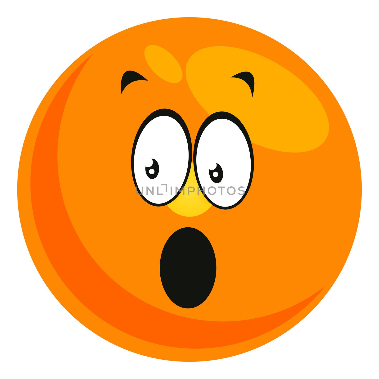 Shocked emoji, illustration, vector on white background