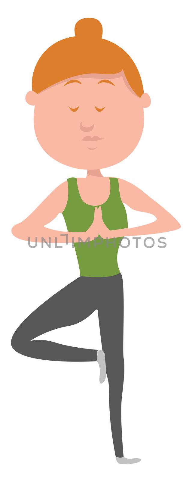 Woman doing yoga , illustration, vector on white background