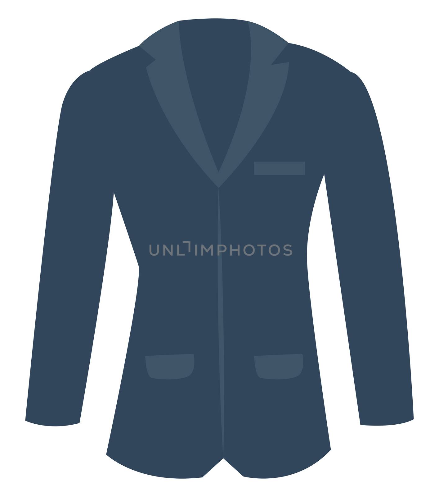 Blue man suit, illustration, vector on white background by Morphart