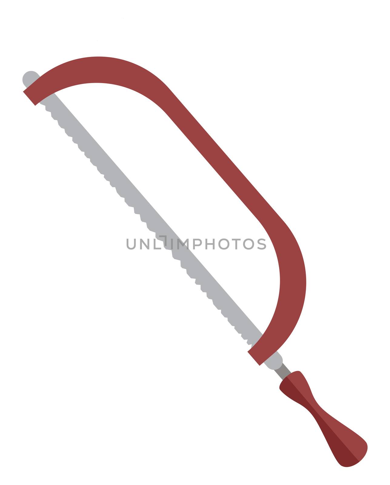 Hand saw, illustration, vector on white background by Morphart