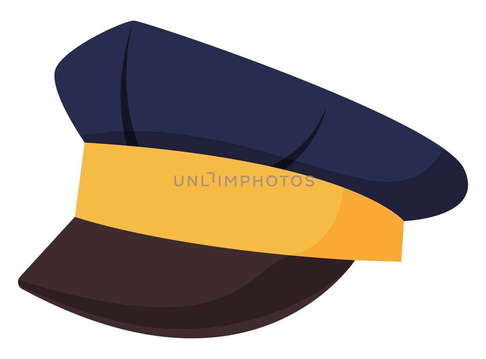 Police cap, illustration, vector on white background