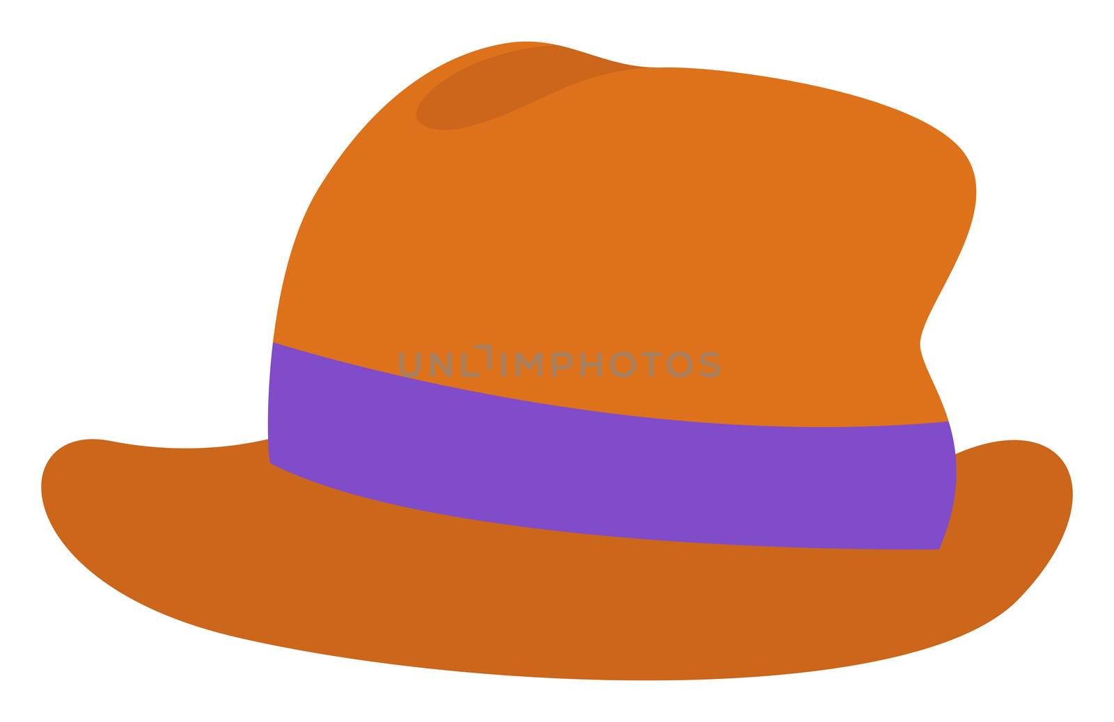 Man brown hat, illustration, vector on white background by Morphart