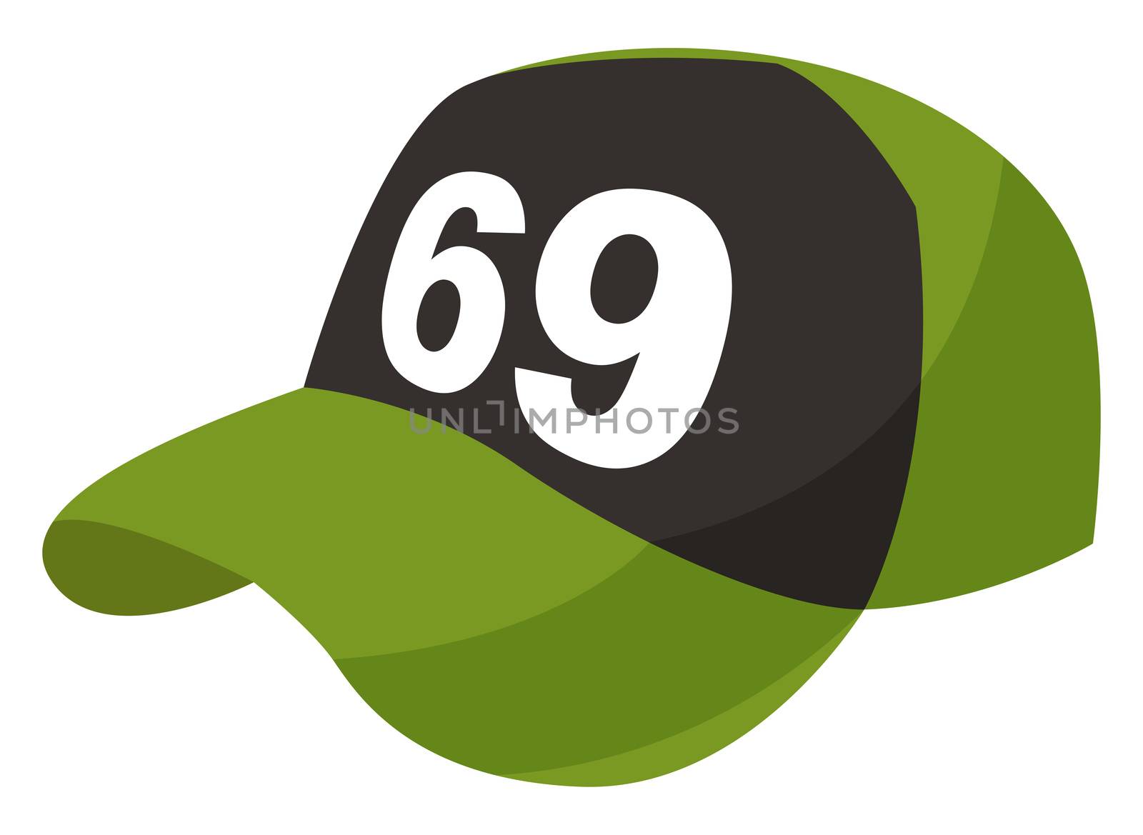 Green cap, illustration, vector on white background by Morphart