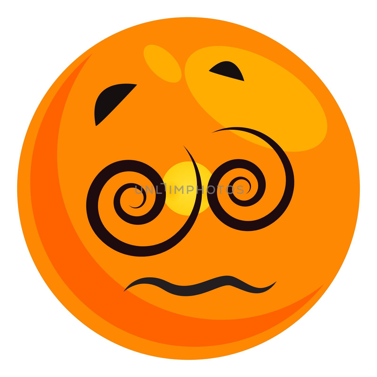 Dizzy emoji, illustration, vector on white background by Morphart