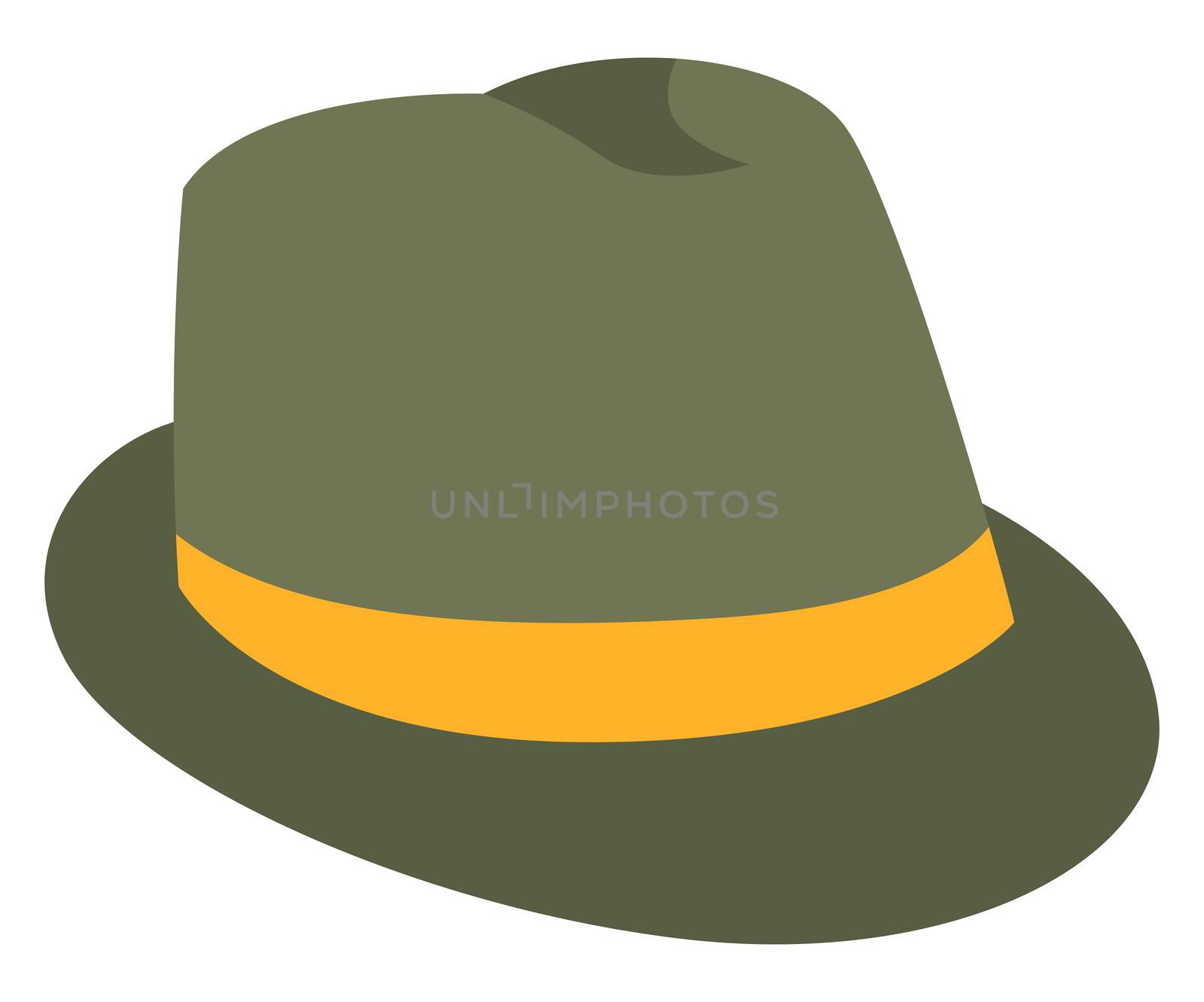 Man green detective hat, illustration, vector on white backgroun by Morphart