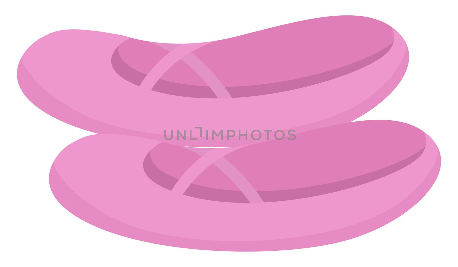 Pink ballet shoes, illustration, vector on white background by Morphart