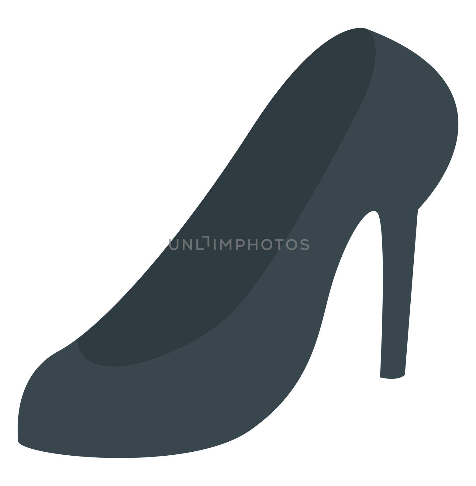 Woman heels, illustration, vector on white background by Morphart