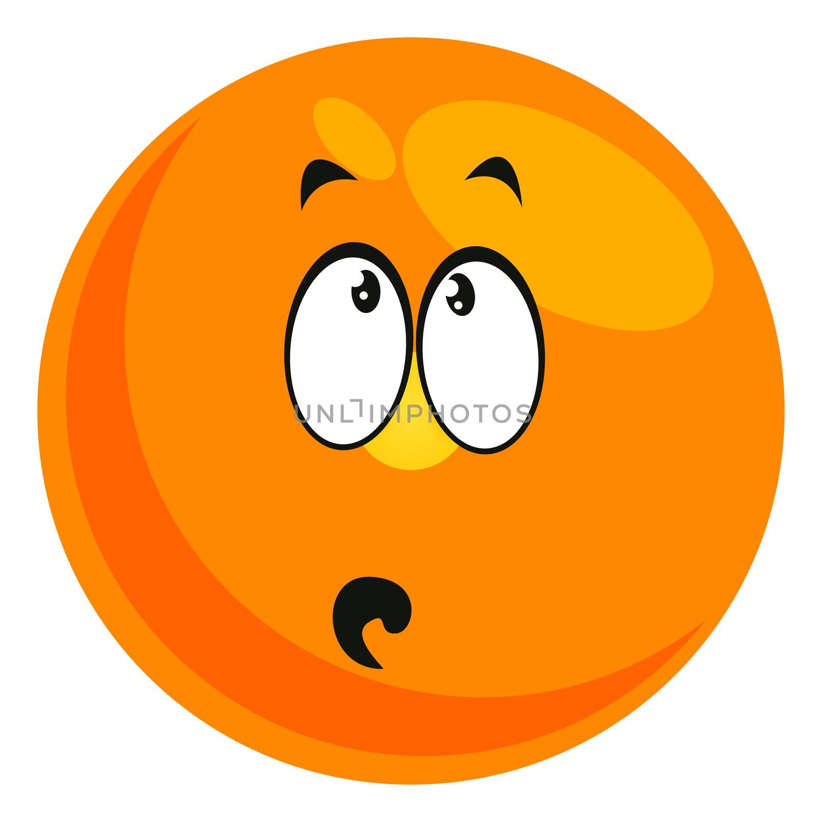 Worried emoji, illustration, vector on white background by Morphart