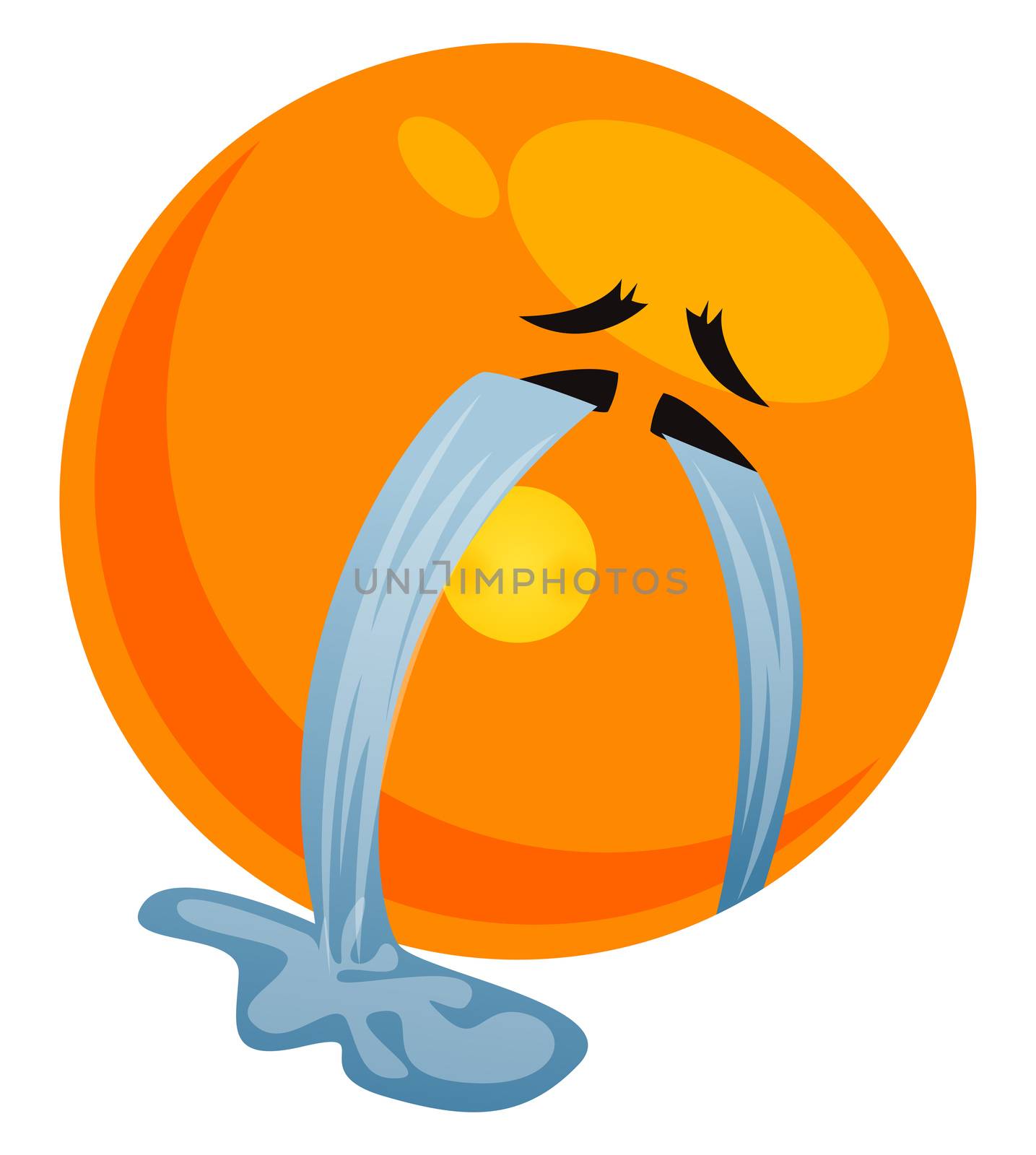 Crying emoji, illustration, vector on white background by Morphart