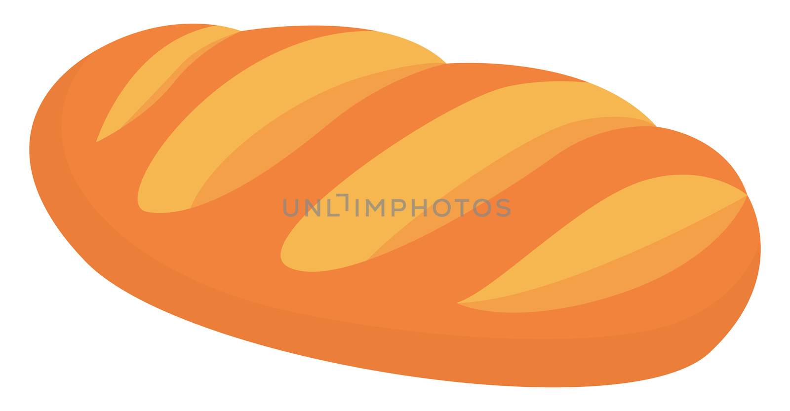 Fresh bread, illustration, vector on white background by Morphart