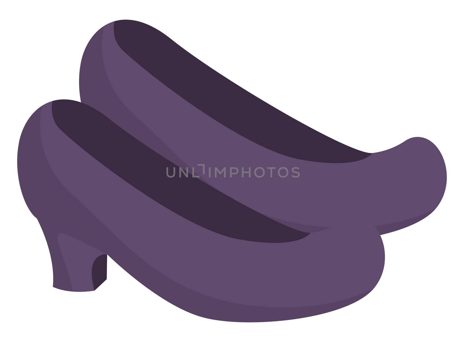 Purple woman shoes, illustration, vector on white background by Morphart