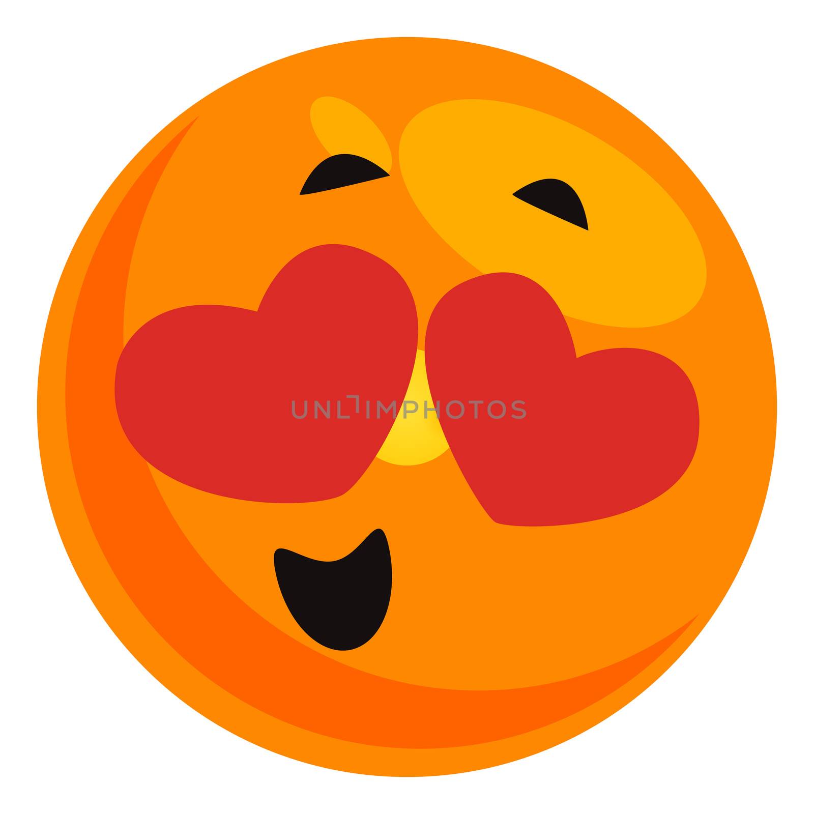 Emoji in love, illustration, vector on white background