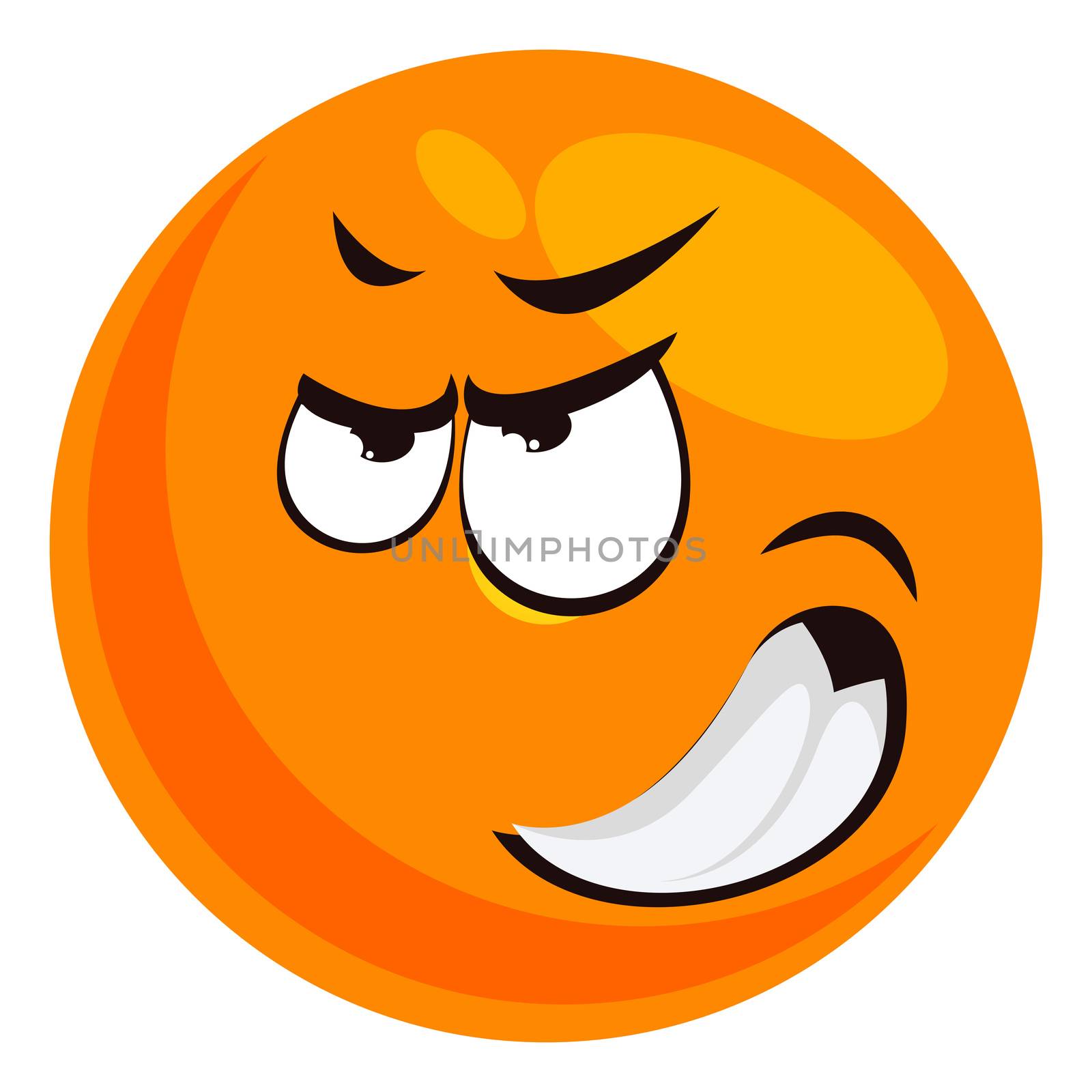 Angry emoji, illustration, vector on white background