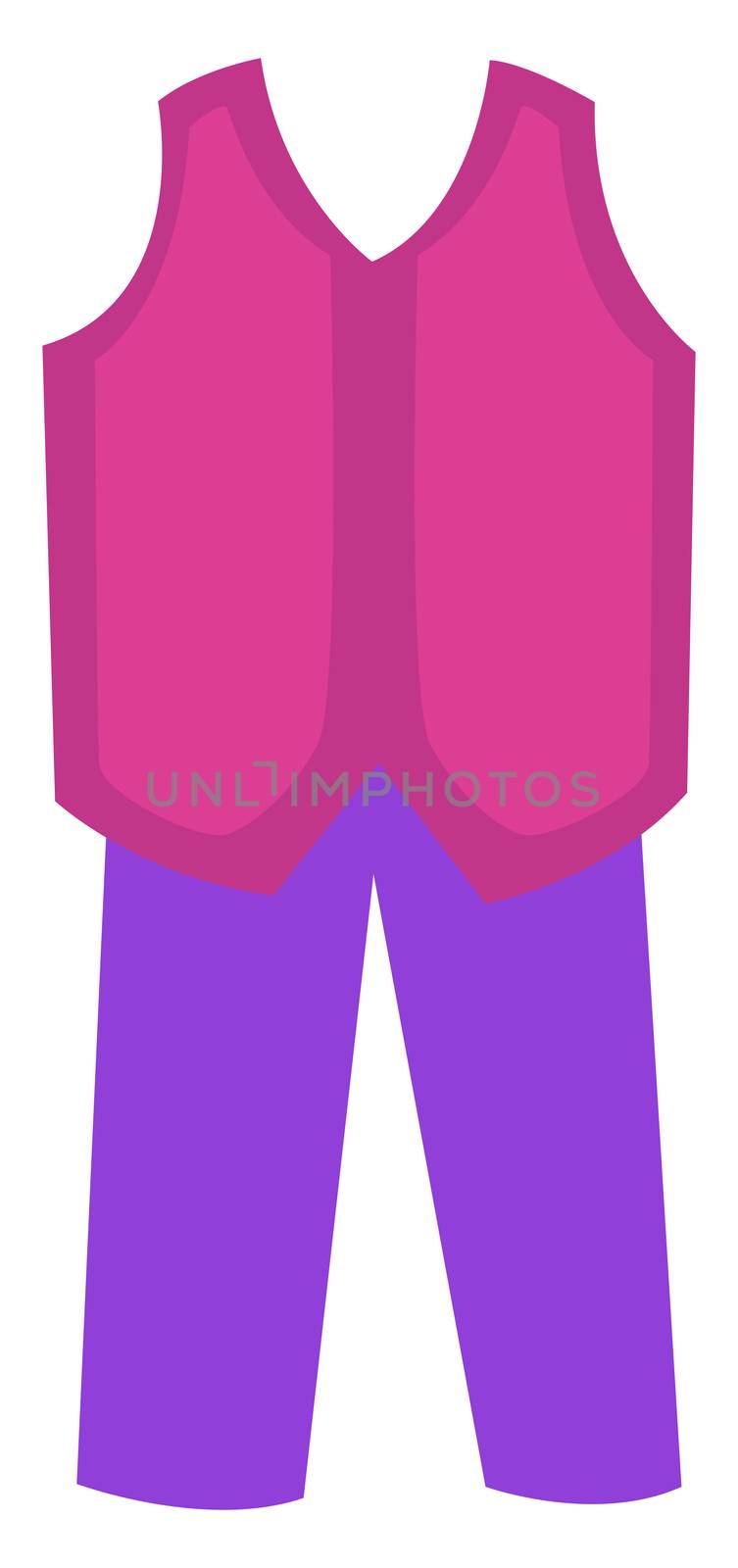 Woman pink suit, illustration, vector on white background by Morphart