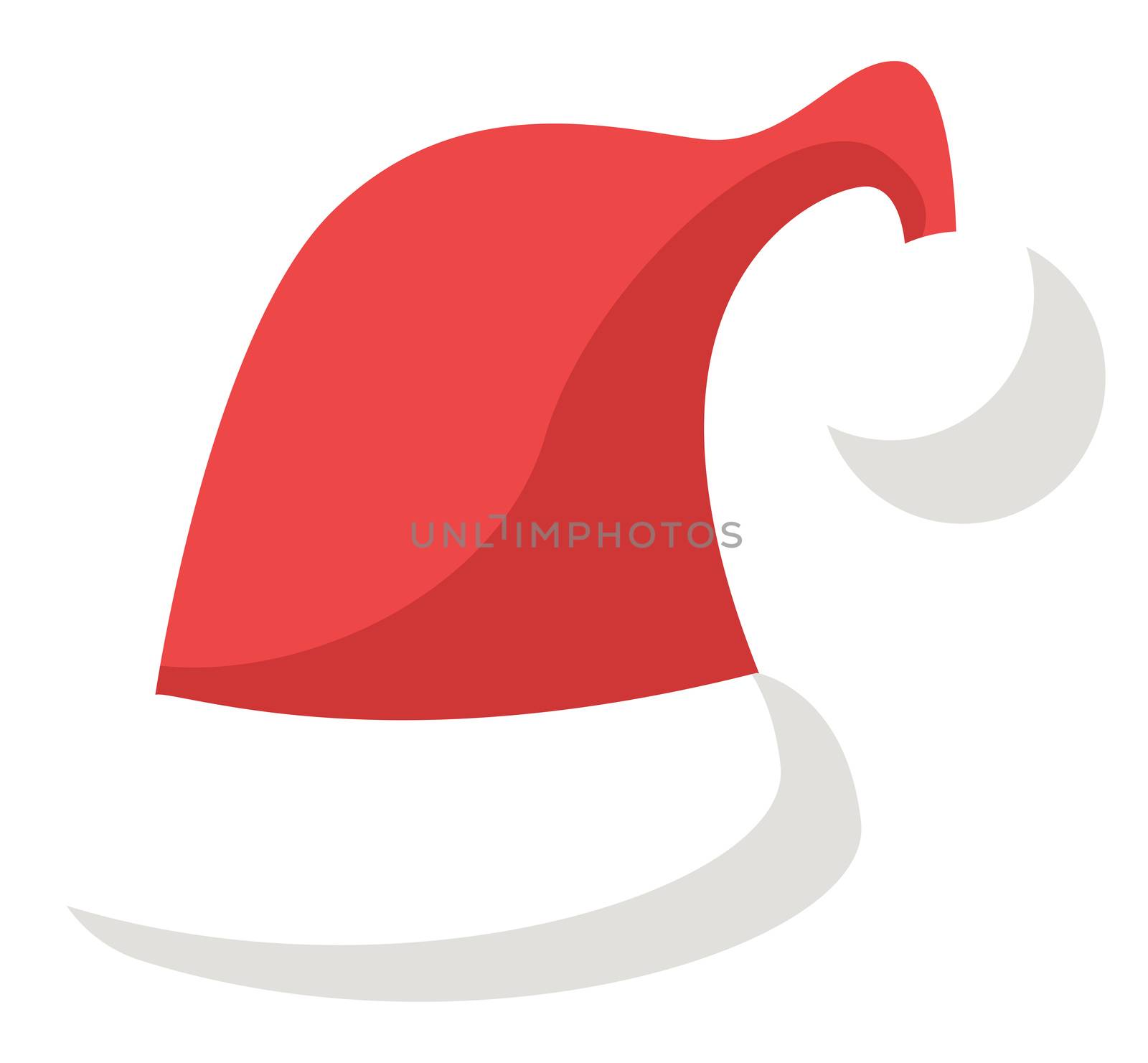 Christmas hat, illustration, vector on white background