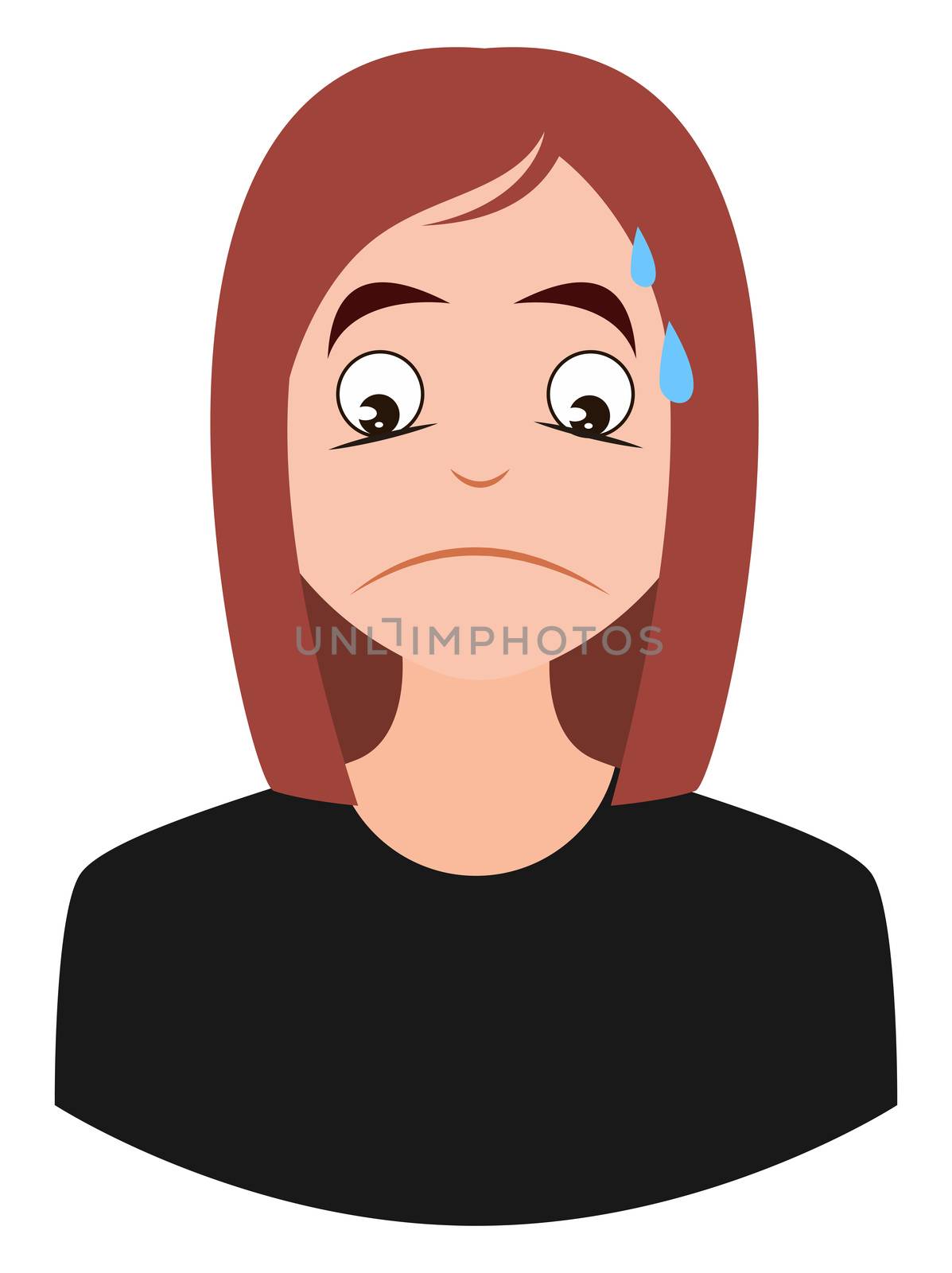 Sweating girl, illustration, vector on white background by Morphart