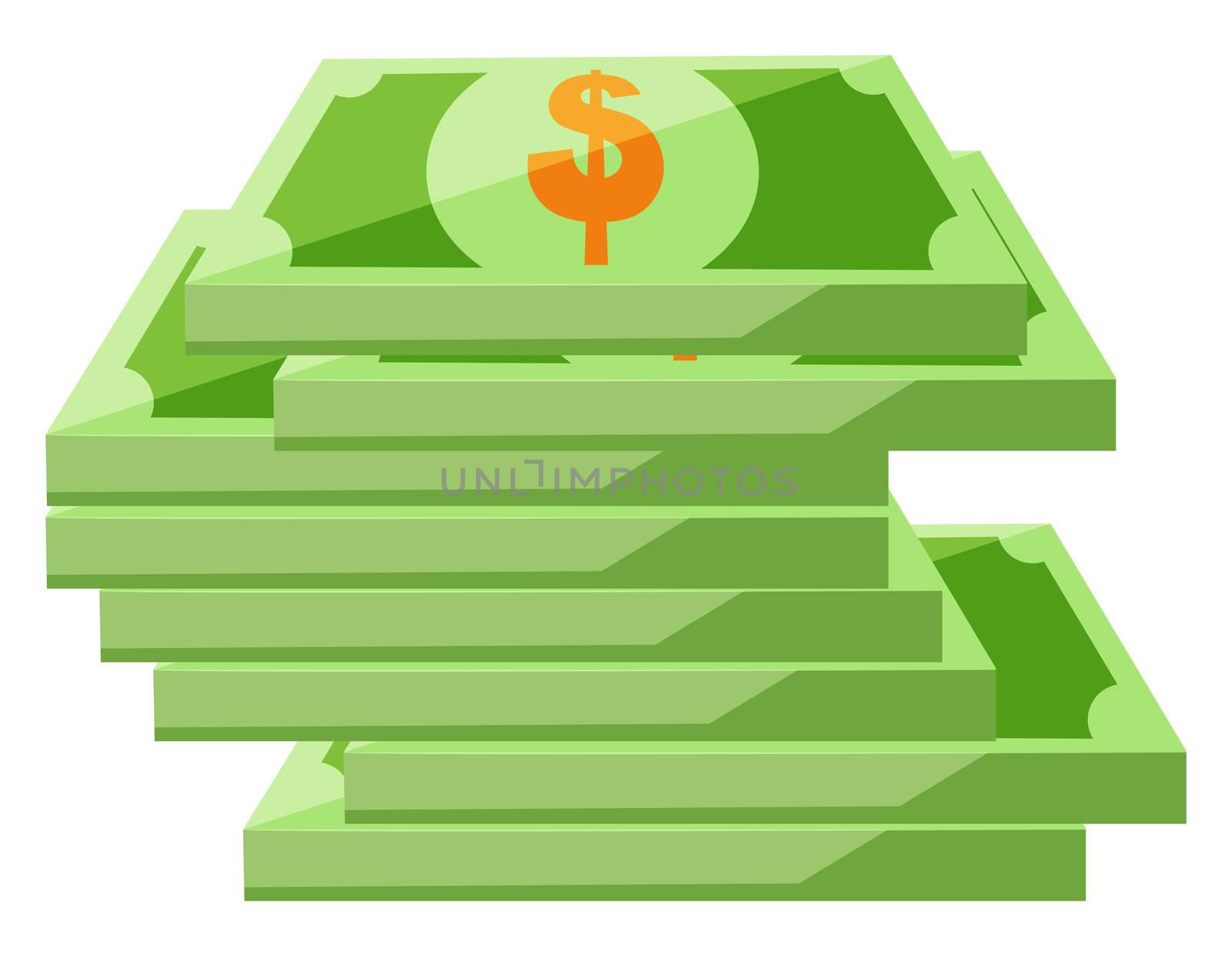 Paper money, illustration, vector on white background