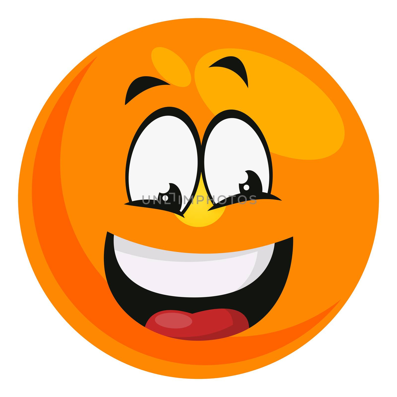 Happy emoji, illustration, vector on white background
