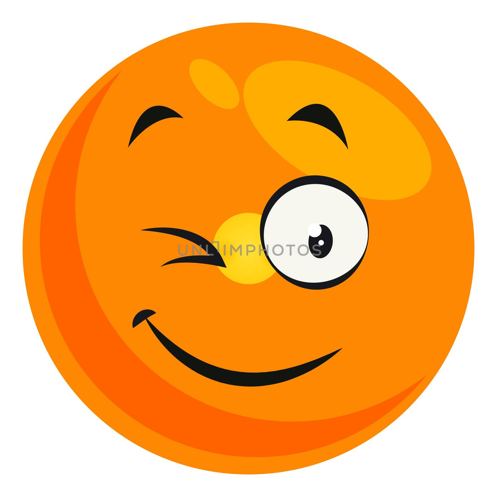 Winking emoji, illustration, vector on white background by Morphart