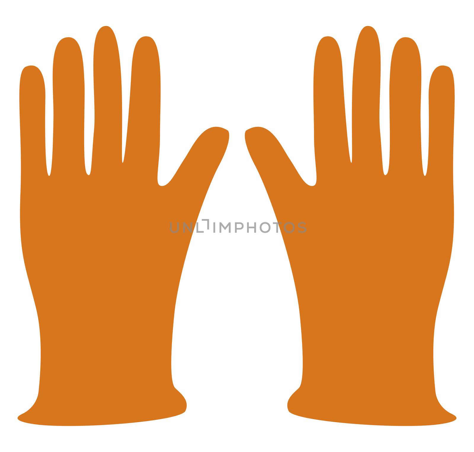 Orange gloves, illustration, vector on white background