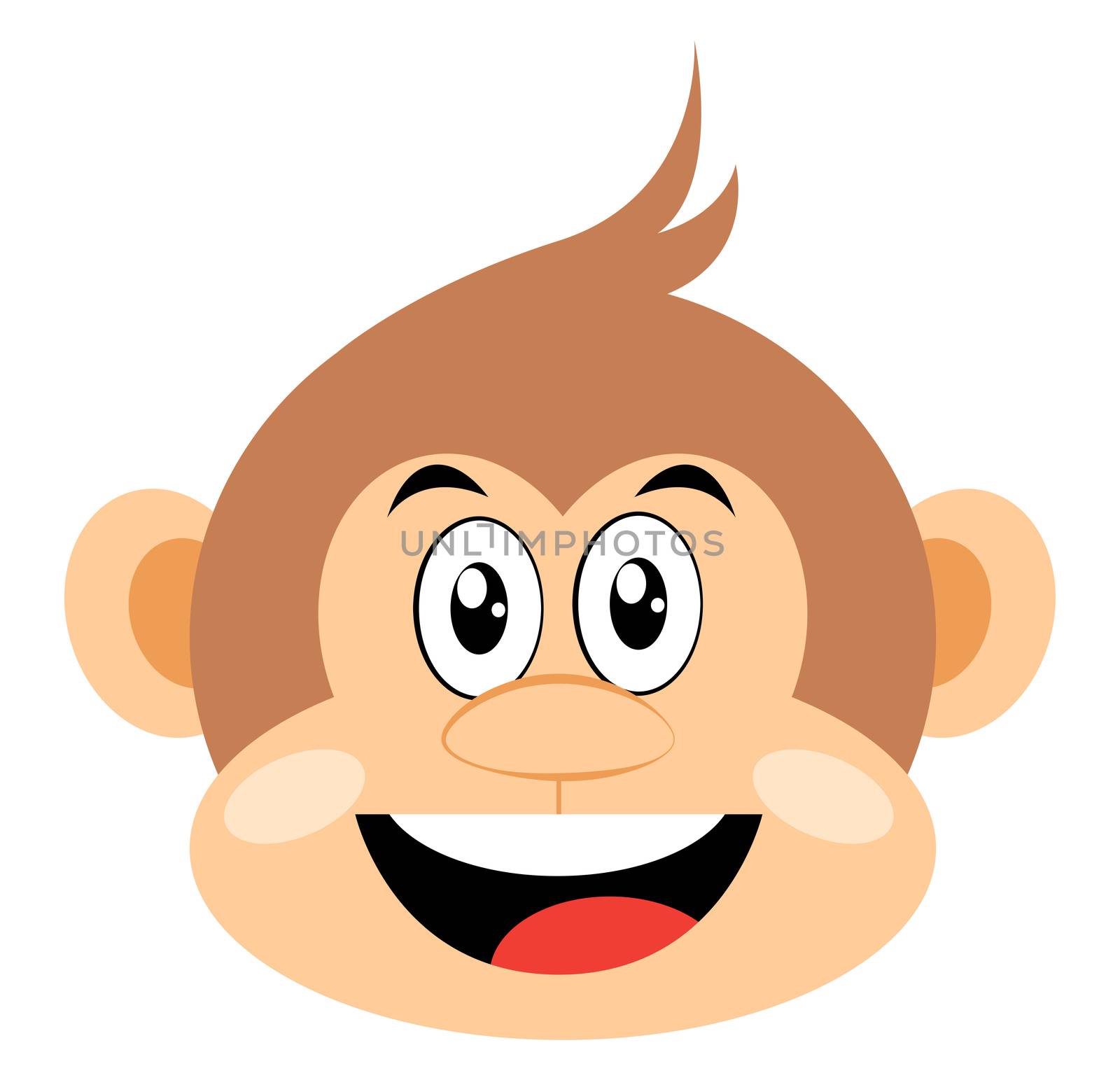 Happy monkey, illustration, vector on white background by Morphart